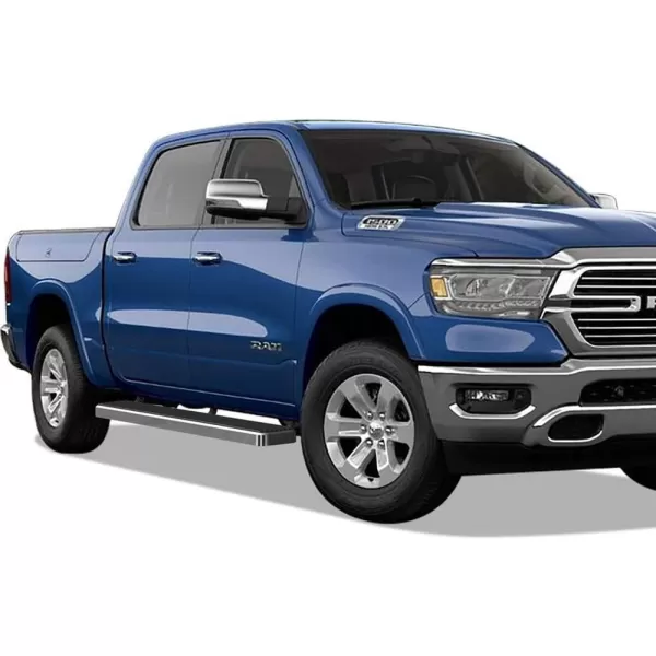 imageAPS 304 Stainless Steel Polished 5in Silver Running Boards Compatible with Ram 1500 20192024 Crew Cab Will Not Fit 2018 Previous Generation Build in 1924 Nerf Bars Side StepsStainless Steel Polished