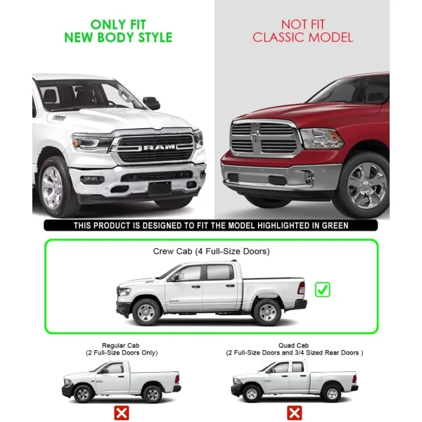 imageAPS 304 Stainless Steel Polished 5in Silver Running Boards Compatible with Ram 1500 20192024 Crew Cab Will Not Fit 2018 Previous Generation Build in 1924 Nerf Bars Side StepsStainless Steel Polished