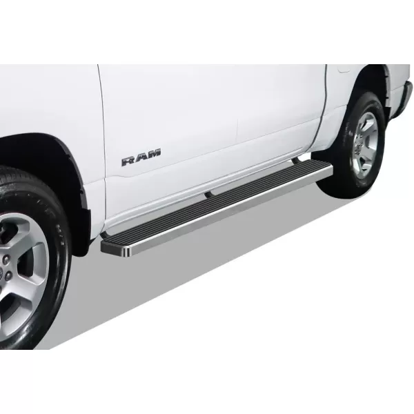 imageAPS 304 Stainless Steel Polished 5in Silver Running Boards Compatible with Ram 1500 20192024 Crew Cab Will Not Fit 2018 Previous Generation Build in 1924 Nerf Bars Side StepsStainless Steel Polished