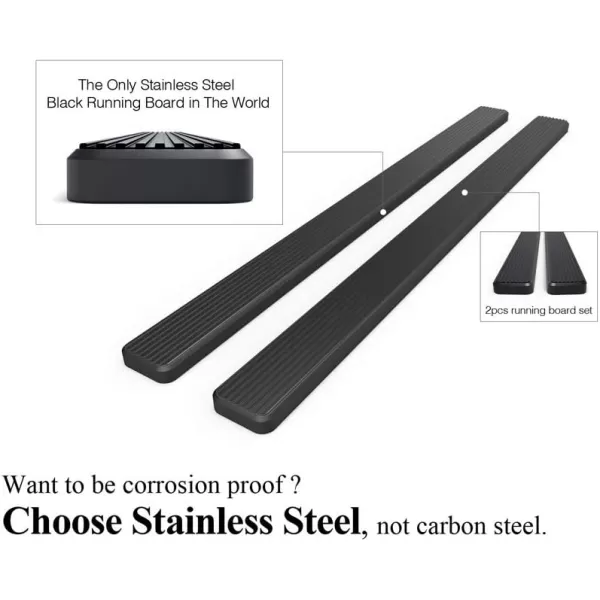 imageAPS 304 Stainless Steel Polished 5in Silver Running Boards Compatible with Ram 1500 20192024 Crew Cab Will Not Fit 2018 Previous Generation Build in 1924 Nerf Bars Side StepsStainless Steel Black