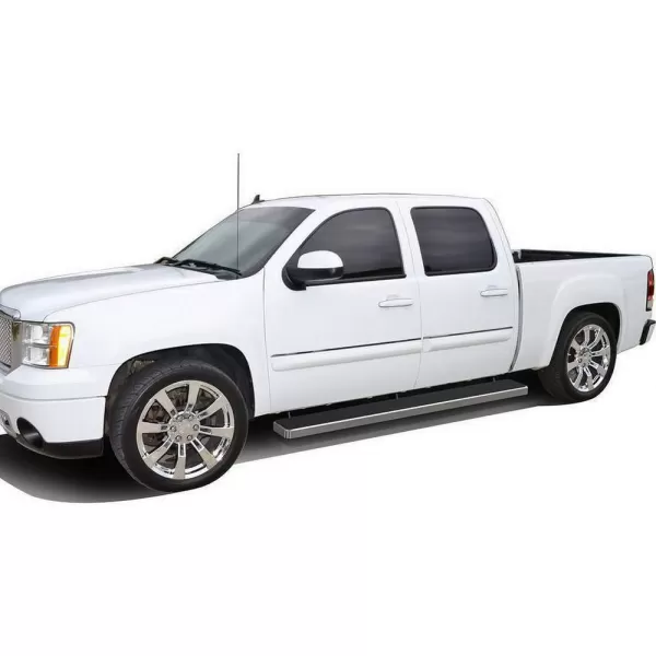 imageAPS 304 Stainless Steel Polished 6in Wheel to Wheel Running Boards Side Bars Side Steps Step Compatible with Chevy Silverado GMC Sierra 1500 20012013 Crew Cab 65ft Bed ampamp 2500 3500 20012014Stainless Steel Polished