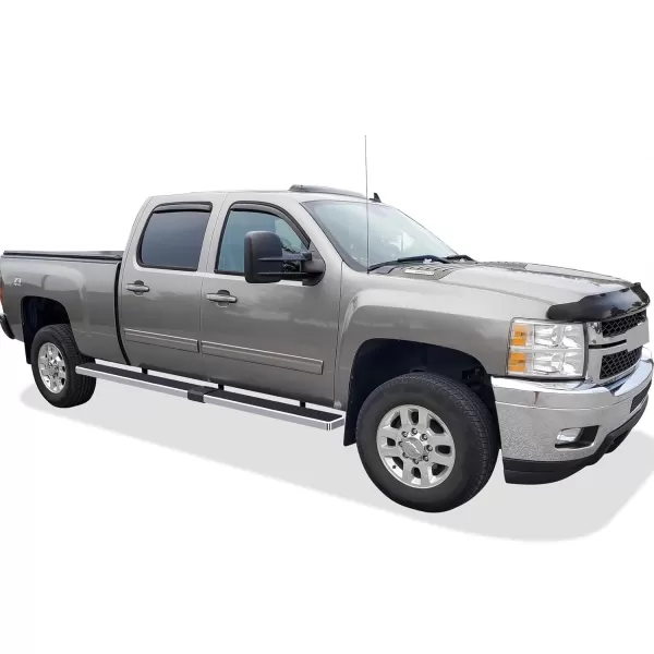imageAPS 304 Stainless Steel Polished 6in Wheel to Wheel Running Boards Side Bars Side Steps Step Compatible with Chevy Silverado GMC Sierra 1500 20012013 Crew Cab 65ft Bed ampamp 2500 3500 20012014Stainless Steel Polished