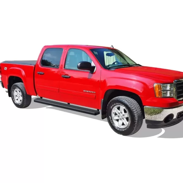 imageAPS 6in Black Stainless Steel Running Boards Compatible with Chevy Silverado GMC Sierra Crew Cab 0113