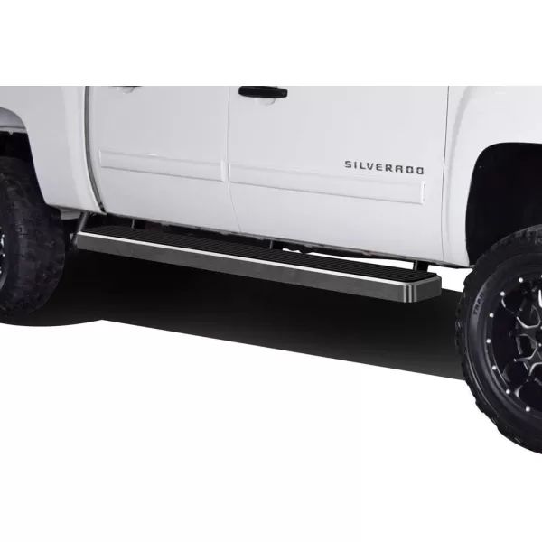 imageAPS 6in Stainless Steel Black Running Boards Compatible with Chevy Silverado GMC Sierra 1500 20012013 Crew Cab ampamp 2500 3500 20012014 Exclude CK Classic Nerf Bars Side StepsStainless Steel Polished