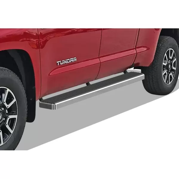 imageAPS 6in Stainless Steel Black Running Boards Compatible with Toyota Tundra 20072021 Double Cab Nerf Bars Side StepsStainless Steel Polished