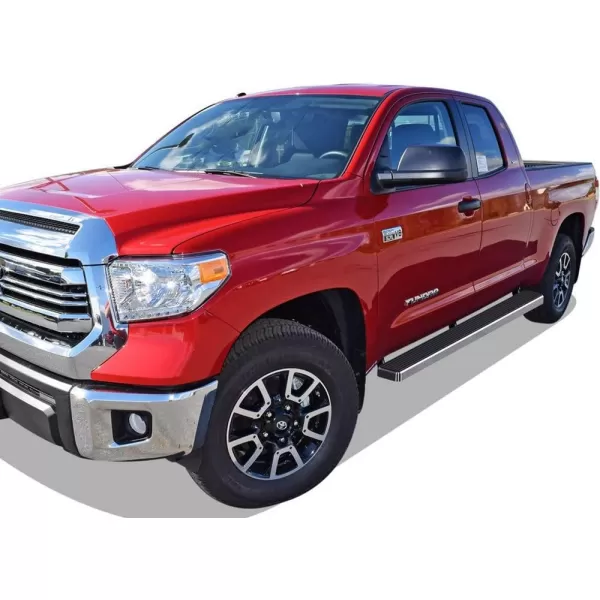 imageAPS 6in Stainless Steel Black Running Boards Compatible with Toyota Tundra 20072021 Double Cab Nerf Bars Side StepsStainless Steel Polished