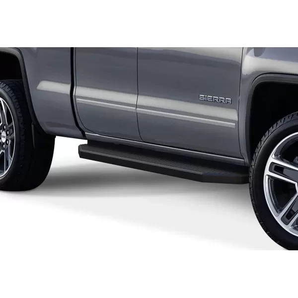 imageAPS 6in Stainless Steel Polished Flat Style Running Boards Bars Compatible with Chevy Silverado GMC Sierra 20072018 Double Cab Extended Cab ampamp 2500 HD 2019 Exclude 07 ClassicInclude 19 1500 LDAluminum Black