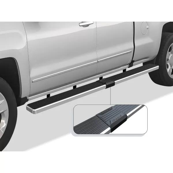 imageAPS 6in Stainless Steel Polished Flat Style Running Boards Bars Compatible with Chevy Silverado GMC Sierra 20072018 Double Cab Extended Cab ampamp 2500 HD 2019 Exclude 07 ClassicInclude 19 1500 LDStainless Steel Polished
