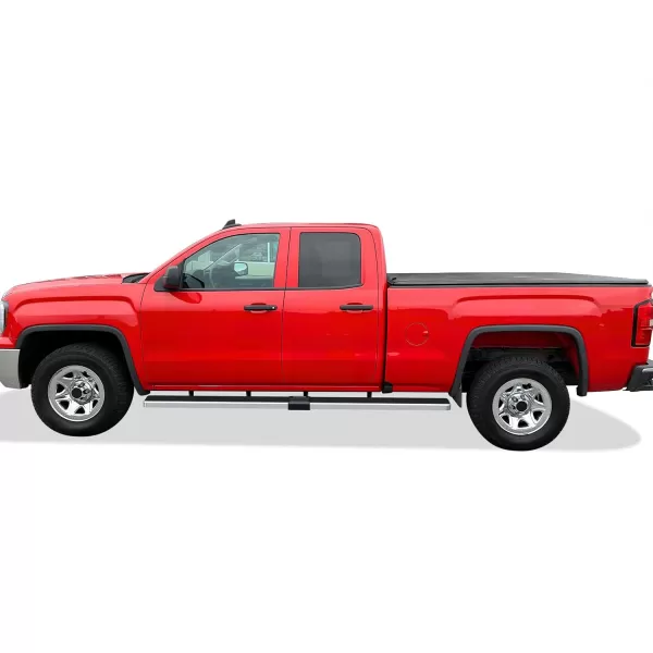 imageAPS 6in Stainless Steel Polished Flat Style Running Boards Bars Compatible with Chevy Silverado GMC Sierra 20072018 Double Cab Extended Cab ampamp 2500 HD 2019 Exclude 07 ClassicInclude 19 1500 LDStainless Steel Polished