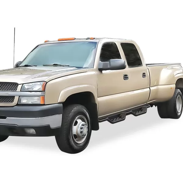 imageAPS Black 6 Inches Tubular Drop Down Style Nerf Bars Running Boards Compatible with Chevy Silverado GMC Sierra 1500 2500 3500 20012006 Crew Cab ampamp Classic 07Black