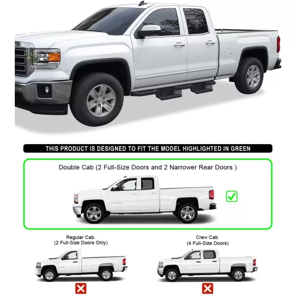 imageAPS Black 6 Inches Tubular Drop Down Style Nerf Bars Running Boards Compatible with Chevy Silverado GMC Sierra 20072018 Double Cab Extended Cab ampamp 2500 HD 2019 Exclude 07 ClassicInclude 19 1500 LDBlack