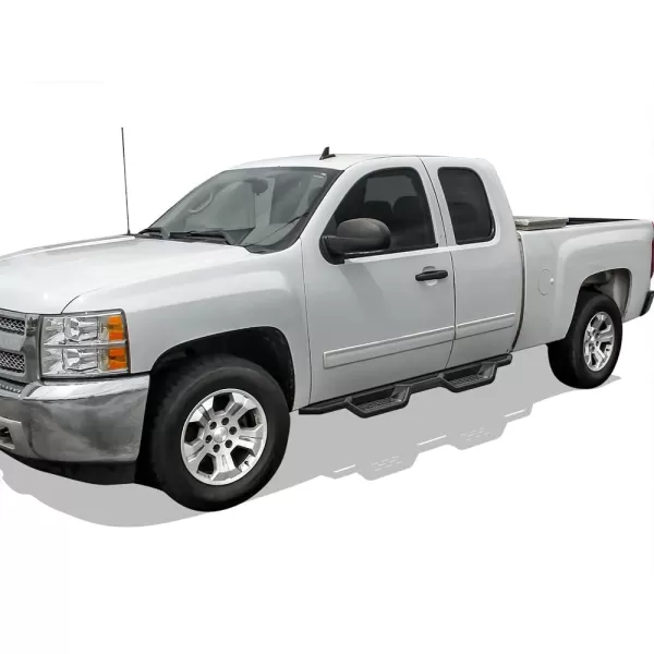imageAPS Black 6 Inches Tubular Drop Down Style Nerf Bars Running Boards Compatible with Chevy Silverado GMC Sierra 20072018 Double Cab Extended Cab ampamp 2500 HD 2019 Exclude 07 ClassicInclude 19 1500 LDBlack