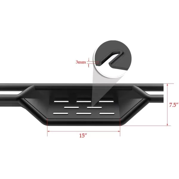 imageAPS Black 6 Inches Tubular Drop Down Style Side Bars Running Boards Compatible with Toyota Tundra 20072021 Double CabBlack