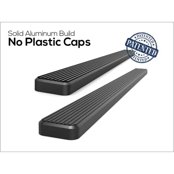 imageAPS Black Powder Coated Running Board Style Running Boards Nerf Bars Side Steps Compatible with Toyota Tundra 20072021 Double CabAluminum Black