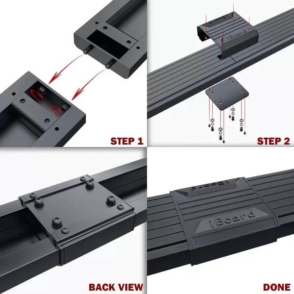 imageAPS Black Powder Coated Running Board Style Running Boards Nerf Bars Side Steps Compatible with Toyota Tundra 20072021 Double CabAluminum Black