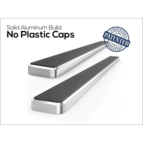 imageAPS Black Powder Coated Running Board Style Running Boards Nerf Bars Side Steps Compatible with Toyota Tundra 20072021 Double CabAluminum Silver