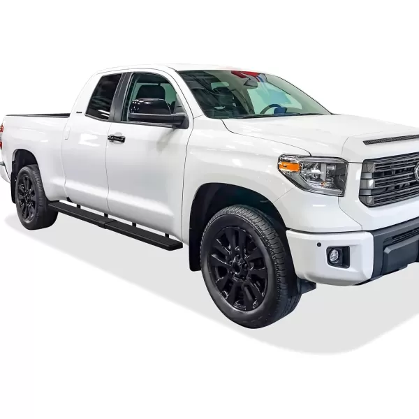 imageAPS Black Powder Coated Running Board Style Running Boards Nerf Bars Side Steps Compatible with Toyota Tundra 20072021 Double CabStainless Steel Black
