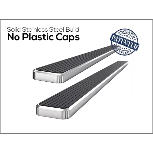 imageAPS Black Powder Coated Running Board Style Running Boards Nerf Bars Side Steps Compatible with Toyota Tundra 20072021 Double CabStainless Steel Polished