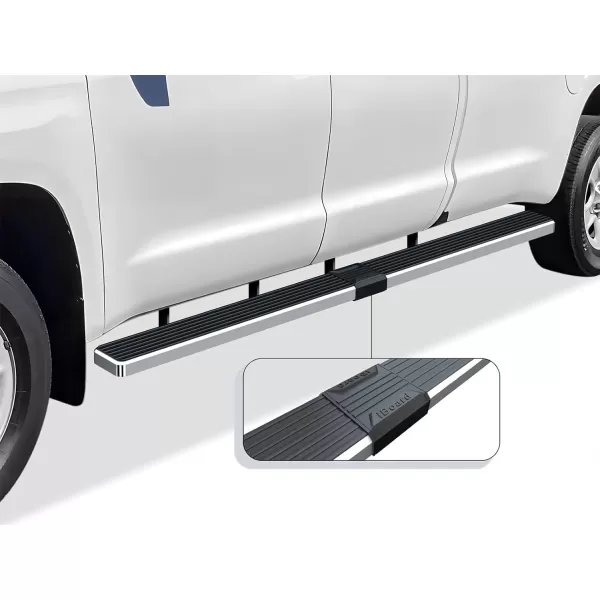 imageAPS Black Powder Coated Running Board Style Running Boards Nerf Bars Side Steps Compatible with Toyota Tundra 20072021 Double CabStainless Steel Polished