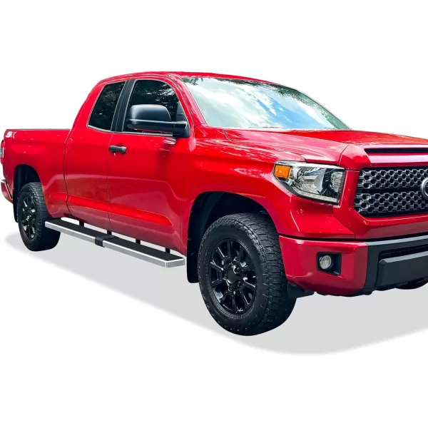 imageAPS Black Powder Coated Running Board Style Running Boards Nerf Bars Side Steps Compatible with Toyota Tundra 20072021 Double CabStainless Steel Polished