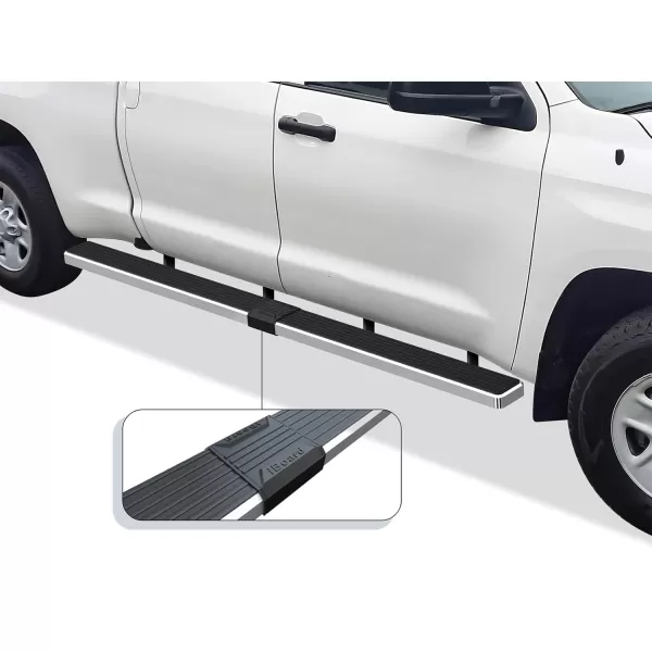 imageAPS Black Powder Coated Running Board Style Running Boards Nerf Bars Side Steps Compatible with Toyota Tundra 20072021 Double CabStainless Steel Polished