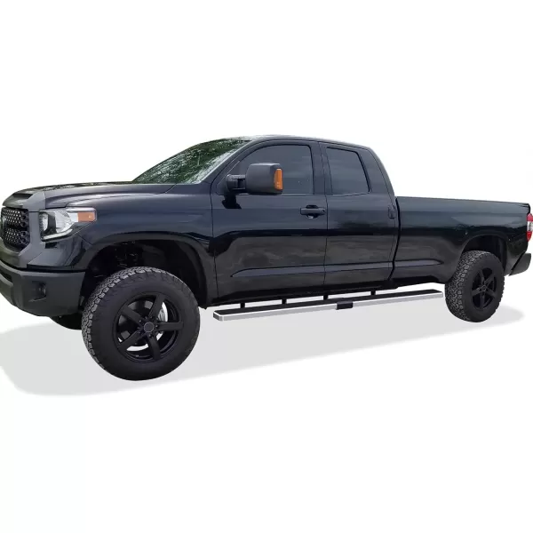 imageAPS Black Powder Coated Running Board Style Running Boards Nerf Bars Side Steps Compatible with Toyota Tundra 20072021 Double CabStainless Steel Polished