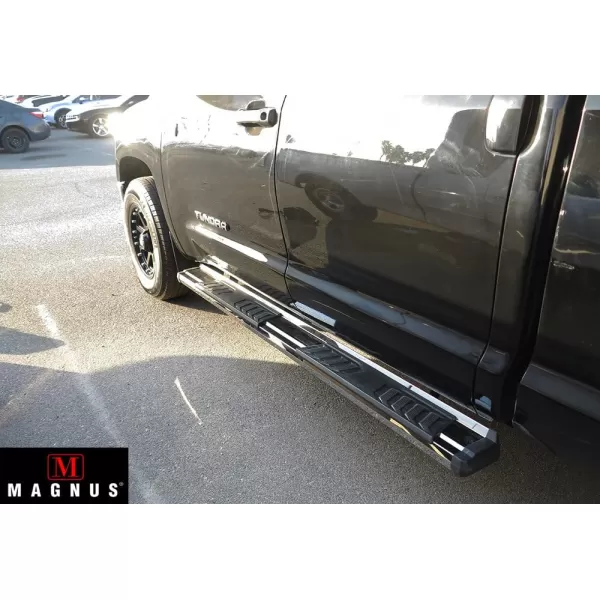 imageAPS Chrome OE Style Nerf Bars Running Boards Compatible with Toyota Tundra 20072021 Double Cab