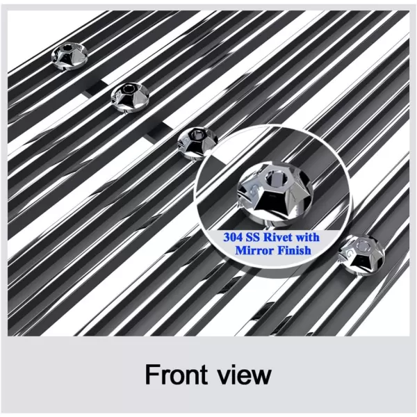 imageAPS Compatible with Ford F150 20092014 Lower Bumper Stainless Steel Black 8x6 Horizontal Billet Front Grill Grille Insert F66789JChrome