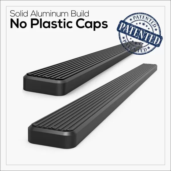 imageAPS IBCZ4998 Black 5quot Running Board Side Step iBoard Third Generation For Selected Chevy SilveradoGMC Sierra Crew Cab Aluminum6 inches