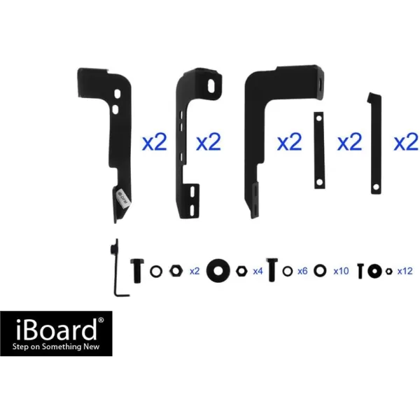 imageAPS IBCZ4998 Black 5quot Running Board Side Step iBoard Third Generation For Selected Chevy SilveradoGMC Sierra Crew Cab Aluminum6 inches