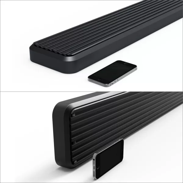 imageAPS IBCZ4998 Black 5quot Running Board Side Step iBoard Third Generation For Selected Chevy SilveradoGMC Sierra Crew Cab Aluminum6 inches