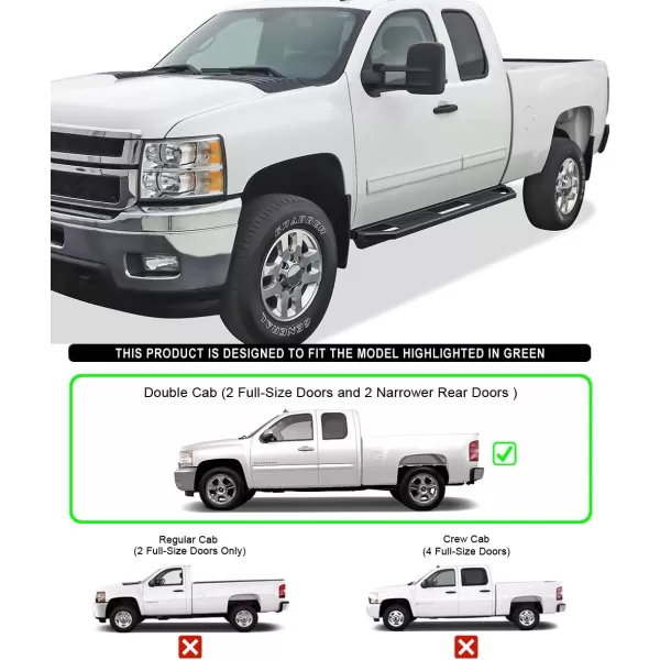 imageAPS OffRoad 65in Side Armor Stainless Steel Boards Compatible with Chevy Silverado GMC Sierra 1500 2500 19992006 Extended Cab ampamp 2500 HD 3500 ampamp 07 Classic 0106 Nerf Bars Side Steps Side Bars
