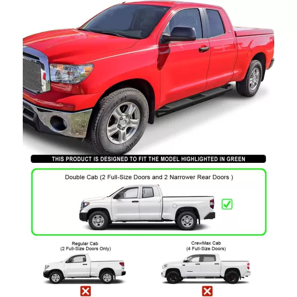 imageAPS OffRoad 65in Side Armor Stainless Steel Running Boards Compatible with Toyota Tundra 20072021 Double Cab Nerf Bars Side Steps Side Bars