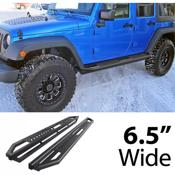 imageAPS OffRoad Stainless Steel Side Steps Armor Compatible with Jeep Wrangler JK 20072018 4Door Nerf Bars Side Steps Side Bars