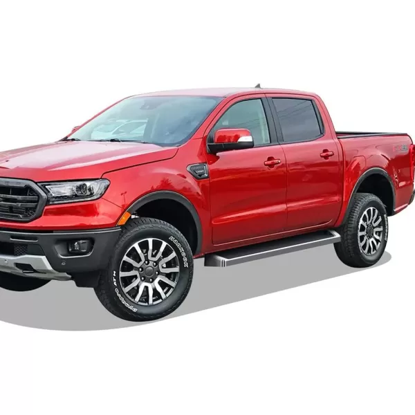 imageAPS Polished Running Boards Style Compatible with Ford Ranger 20192023 SuperCrew Cab 4Door Side Steps Side Bars 6in Wide SteelAluminum Silver