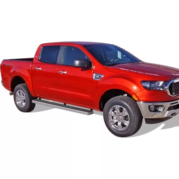 imageAPS Polished Running Boards Style Compatible with Ford Ranger 20192023 SuperCrew Cab 4Door Side Steps Side Bars 6in Wide SteelStainless Steel Polished