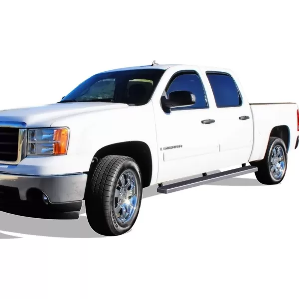 imageAPS Running Boards 5inch Black Compatible with Chevy Silverado GMC Sierra 1500 20012013 Crew Cab ampamp 2500 3500 20012014 Exclude CK Classic Stainless Steel Nerf Bars Side Steps Side BarsStainless Steel Polished