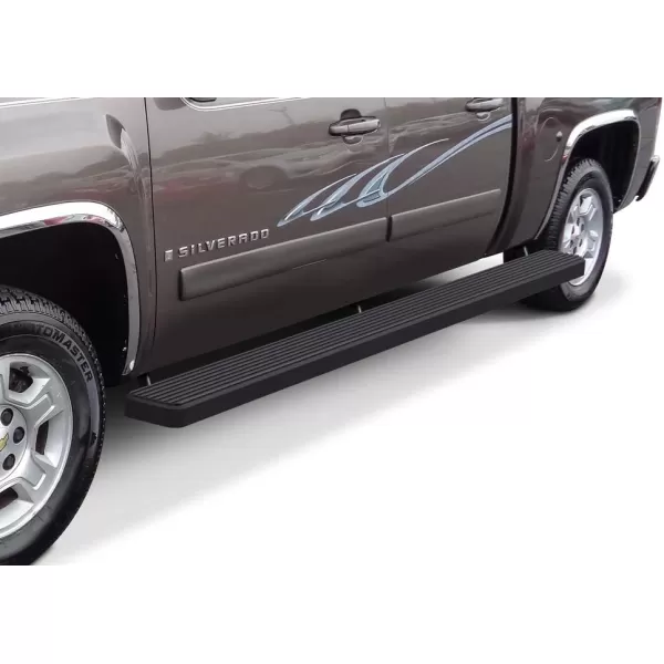 imageAPS Running Boards 5inch Black Compatible with Chevy Silverado GMC Sierra 1500 20012013 Crew Cab ampamp 2500 3500 20012014 Exclude CK Classic Stainless Steel Nerf Bars Side Steps Side BarsAluminum Black