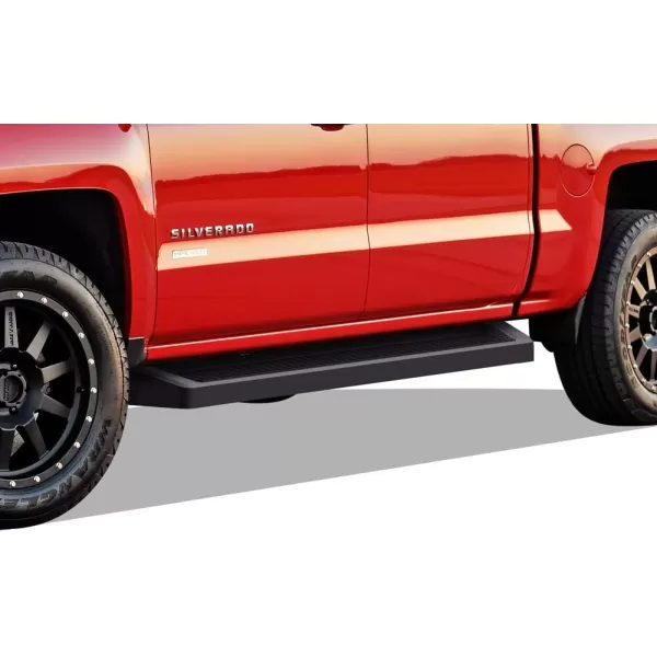 imageAPS Running Boards 6in Black Compatible with Chevy Silverado GMC Sierra Crew Cab 0107