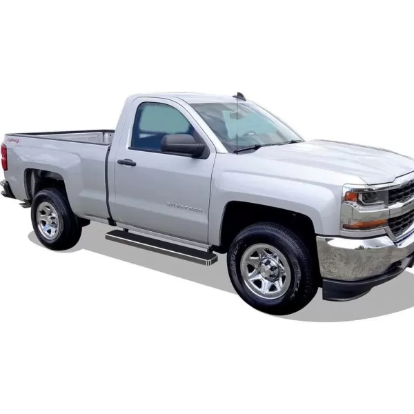 imageAPS Running Boards Nerf Bars Side Steps Step Bars Compatible with Chevy Silverado GMC Sierra 1500 2500 19992013 Regular Cab ampamp 2500HD 3500 20012014 Exclude CK Classic Stainless Steel Black 6inAluminum Silver