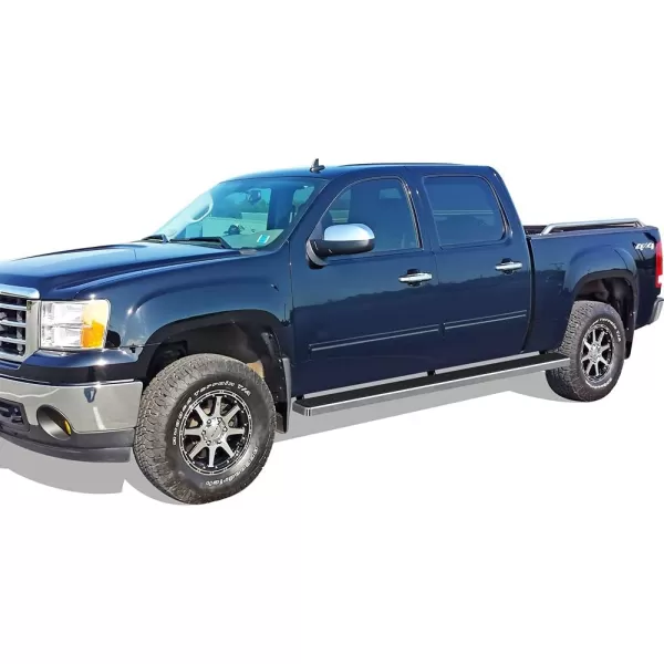 imageAPS Running Boards Nerf Bars Side Steps Step Bars Compatible with Chevy Silverado GMC Sierra 1500 2500 3500 20012006 Crew Cab ampamp Classic 07 Silver Running Board StyleAluminum Silver