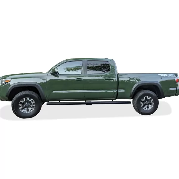 imageAPS Running Boards Nerf Bars Side Steps Step Bars Compatible with Toyota Tacoma 20052023 Double Crew Cab 6ft Bed Black Powder Coated 6 inches Wheel to WheelAluminum Black