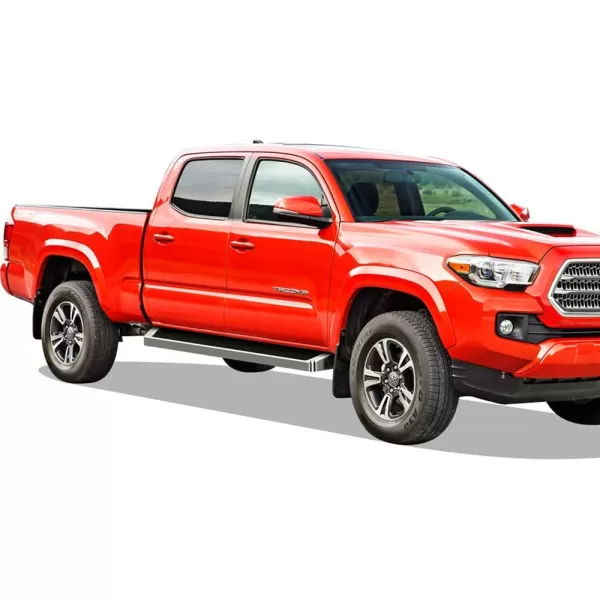 imageAPS Running Boards Nerf Bars Side Steps Step Bars Compatible with Toyota Tacoma 20052023 Double Crew Cab 6ft Bed Black Powder Coated 6 inches Wheel to WheelAluminum Silver