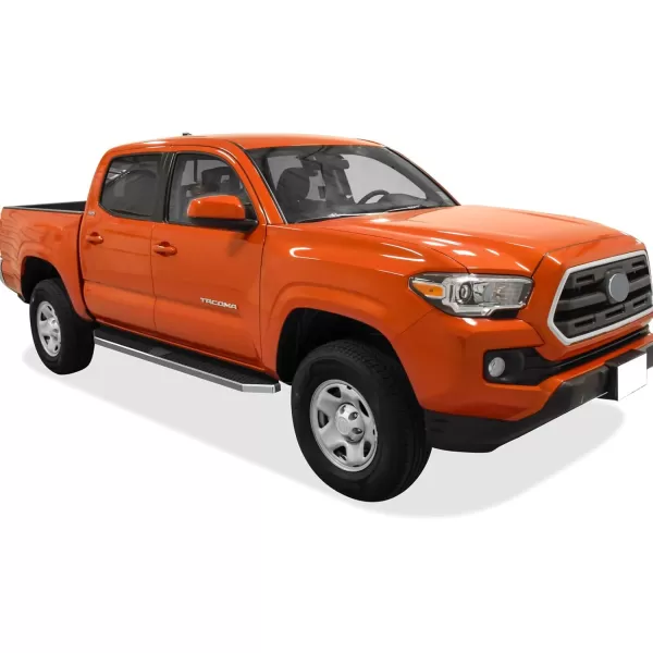 imageAPS Running Boards Nerf Bars Side Steps Step Bars Compatible with Toyota Tacoma 20052023 Double Crew Cab 6ft Bed Black Powder Coated 6 inches Wheel to WheelPolished