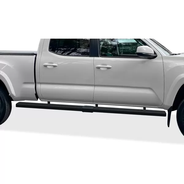 imageAPS Running Boards Nerf Bars Side Steps Step Bars Compatible with Toyota Tacoma 20052023 Double Crew Cab 6ft Bed Black Powder Coated 6 inches Wheel to WheelAluminum Black