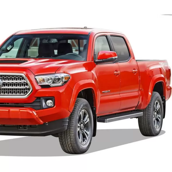imageAPS Running Boards Nerf Bars Side Steps Step Bars Compatible with Toyota Tacoma 20052023 Double Crew Cab 6ft Bed Black Powder Coated 6 inches Wheel to WheelSilver