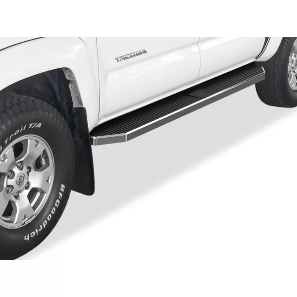imageAPS Running Boards Nerf Bars Side Steps Step Bars Compatible with Toyota Tacoma 20052023 Double Crew Cab 6ft Bed Black Powder Coated 6 inches Wheel to WheelPolished