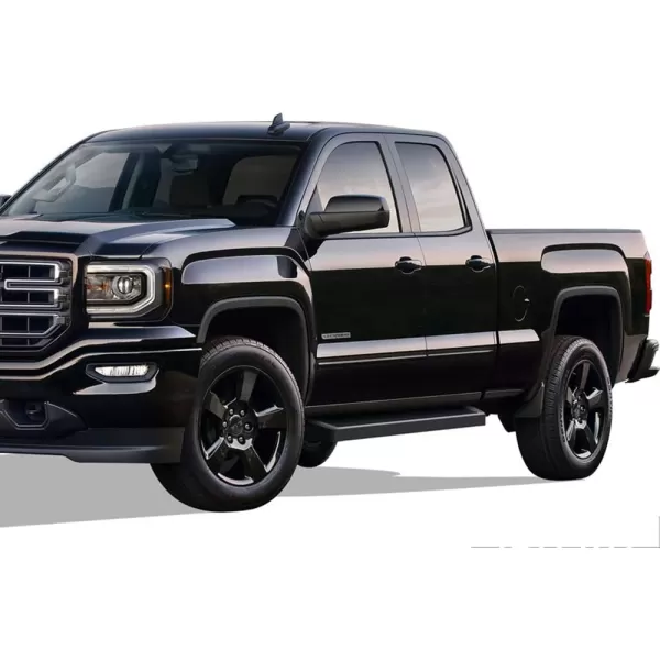 imageAPS Running Boards Nerf Bars Steps Compatible with Chevy Silverado GMC Sierra 20072018 Double Cab Extended Cab ampamp 2500 HD 2019 Exclude 07 ClassicInclude 19 1500 LD Black Running Board