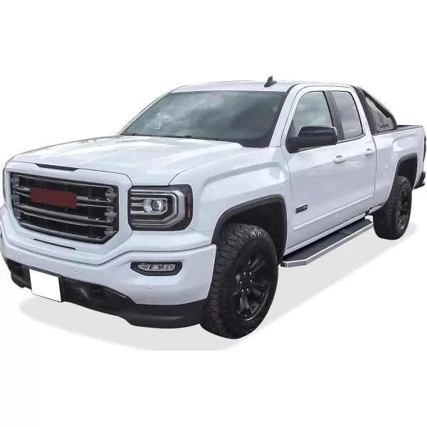 imageAPS Silver 6in Wheel to Wheel Running Boards Side Bars Steps Compatible with Chevy Silverado GMC Sierra 20072018 Double Cab Extended Cab 55ft Short Bed ampamp 2500 2019 Exclude 07 ClassicPolished