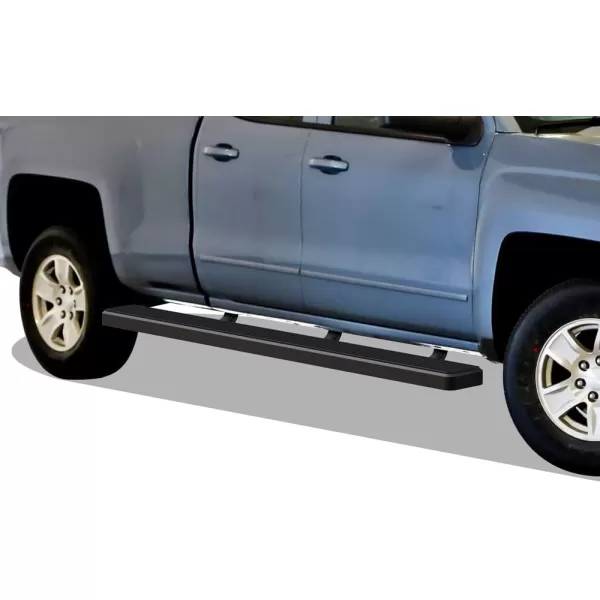 imageAPS Silver 6in Wheel to Wheel Running Boards Side Bars Steps Compatible with Chevy Silverado GMC Sierra 20072018 Double Cab Extended Cab 55ft Short Bed ampamp 2500 2019 Exclude 07 ClassicAluminum Black
